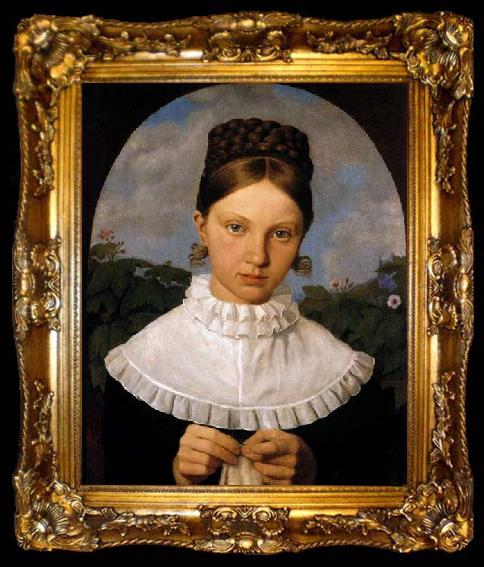 framed  HESS, Heinrich Maria von Portrait of Fanny Gail, ta009-2